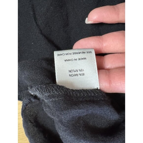 John‎ Mark Button Down Short Sleeve Womens Shirt Size Small Black City Classic - Picture 8 of 10